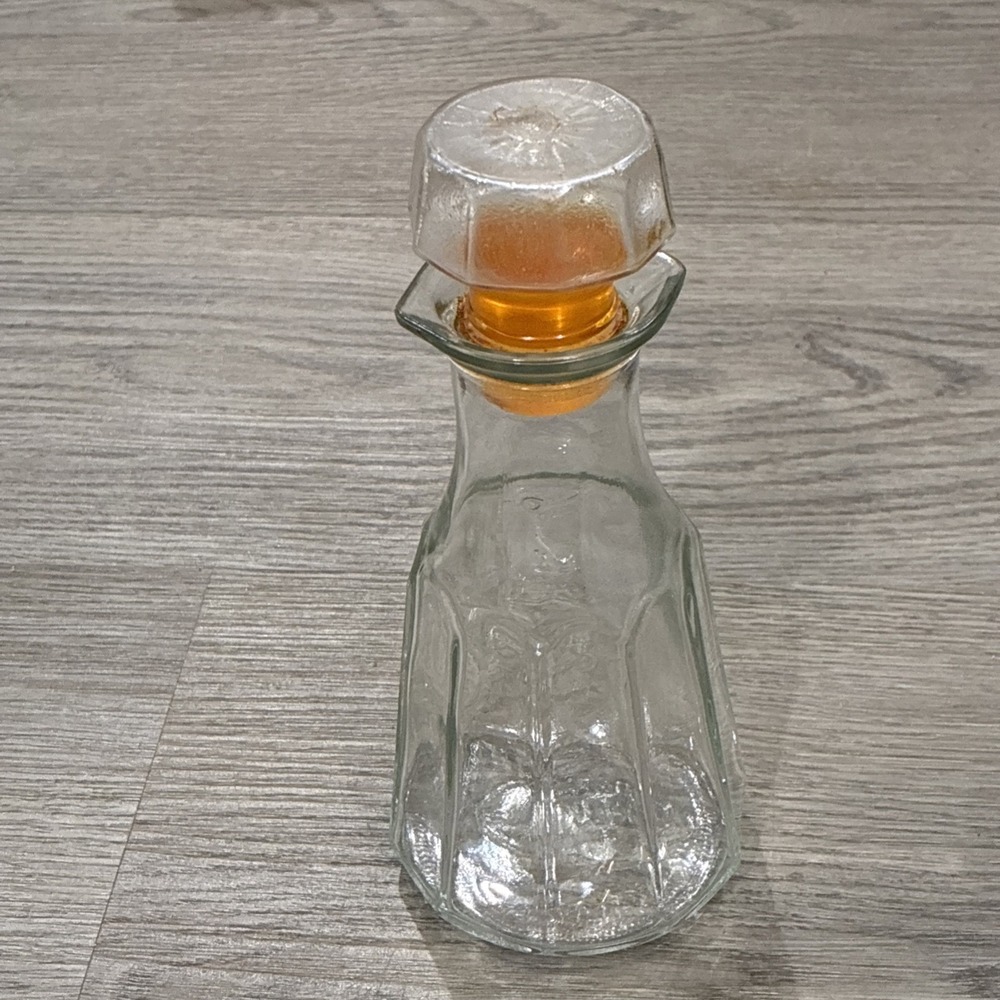 Vintage Good Seasons Dressing Cruet Clear Glass Bottle Starburst Plastic Topper